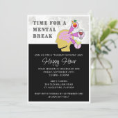 Happy Hour Einladung | Mental Break (Stehend Vorderseite)