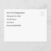 Happy Hour Einladung mit lustigem Retro (Rückseite)