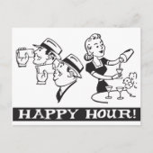 Happy Hour Einladung mit lustigem Retro (Vorderseite)