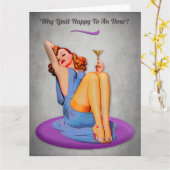 Happy Hour Funny ?Retro Greeting Karte (Gelbe Blume)