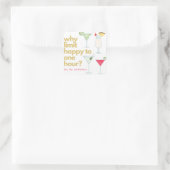 Happy Hour Geschenksticker Quadratischer Aufkleber (Tasche)