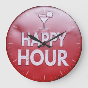 Happy Hour im Vintage-Stil Große Wanduhr