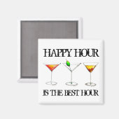 Happy Hour ist der beste Stunden-Drink-Cocktail Magnet (Vorderseite/Rückseite)