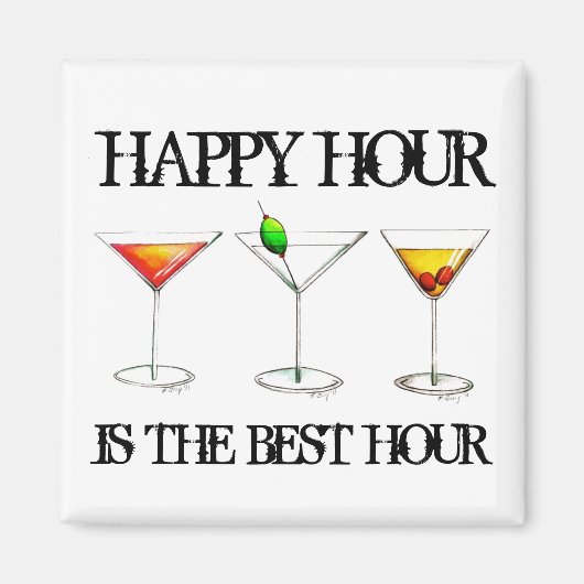 Happy Hour ist der beste Stunden-Drink-Cocktail Magnet (Vorne)