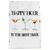 Happy Hour ist der beste Stunden-Drink-Cocktail Mittlere Geschenktüte (Vorderseite)
