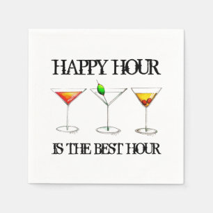 Happy Hour ist der beste Stunden-Drink-Cocktail Serviette