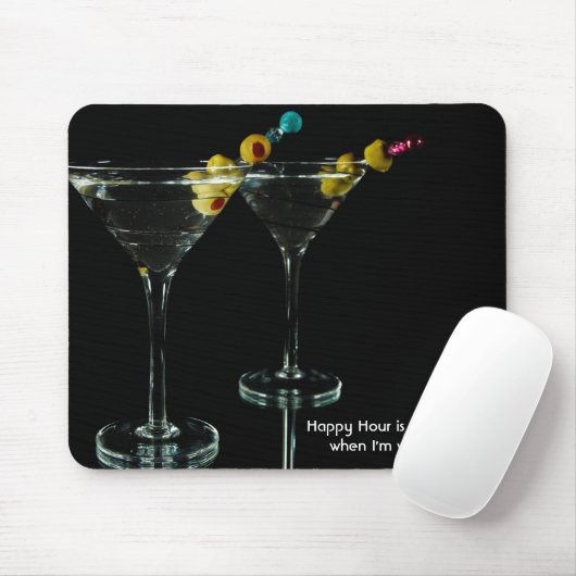 Happy Hour Martini Drinks Mousepad (Mit Mouse)