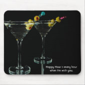 Happy Hour Martini Drinks Mousepad (Vorne)