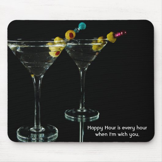 Happy Hour Martini Drinks Mousepad (Vorne)