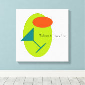 Happy Hour Martini Retro Leinwanddruck (Insitu (Holzboden))