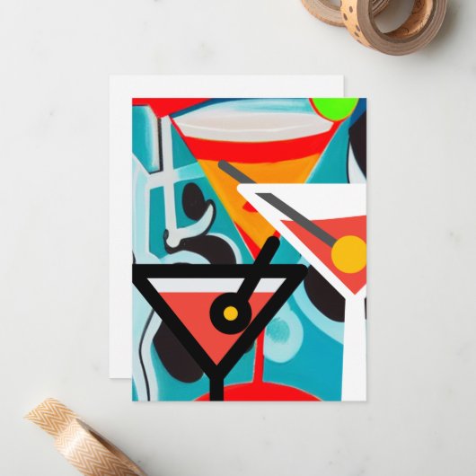 Happy Hour Mitteilungskarte (Vorderseite/Rückseite Beispiel)