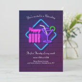 Happy Hour Neon Networking Einladung (Stehend Vorderseite)