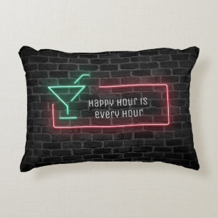 Happy Hour Neon Sign Dekokissen