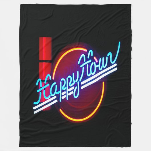Happy Hour Neon Sign Fleece Blanket (Vorderseite)