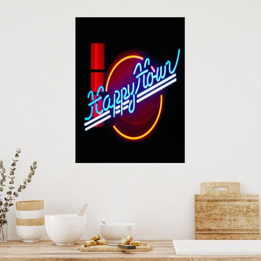 Happy Hour Neon Sign Poster (Küche)