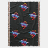 Happy Hour Neon Sign Throw Blanket Decke (Vorderseite Vertikal)