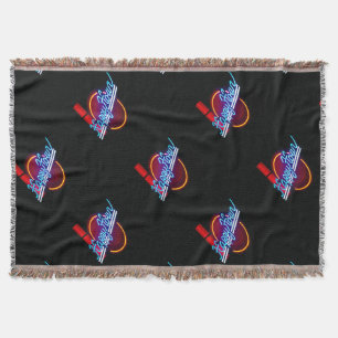 Happy Hour Neon Sign Throw Blanket Decke