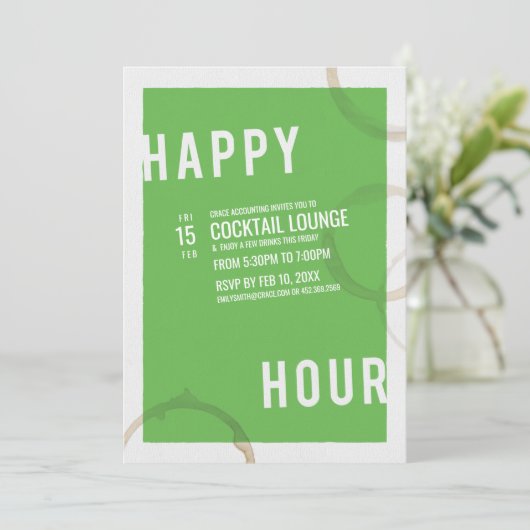 Happy-Hour-Party Einladung (Stehend Vorderseite)