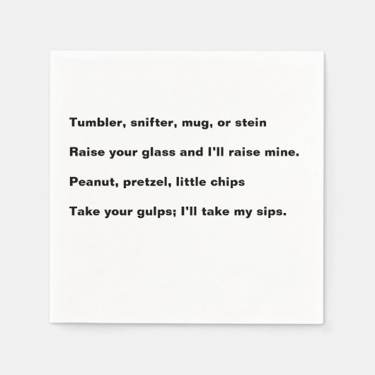 Happy Hour Poem cocktail napkin Serviette (Vorderseite)
