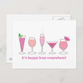 Happy Hour Postkarte (Vorne/Hinten)