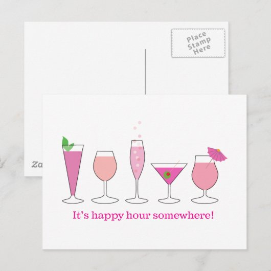Happy Hour Postkarte (Vorne/Hinten)