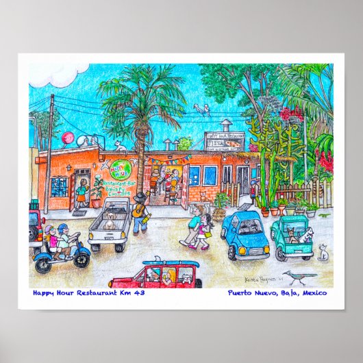 Happy Hour Restaurant Poster (Vorne)