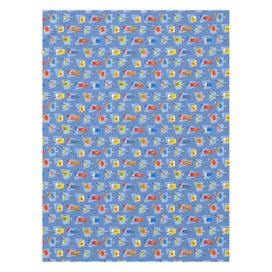 Happy Hour Retro Hawaiian Tropical Drinks Tischdecke (Vorderseite)