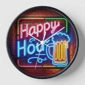 Happy Hour Sign On Brick Uhr (Vorderseite)