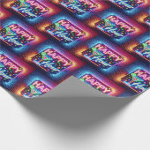 Happy Hour Sign On Rainbow Brick Geschenkpapier (Ecke)