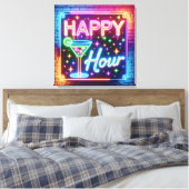 Happy Hour Sign On Rainbow Brick Leinwanddruck (Insitu (Schlafzimmer))
