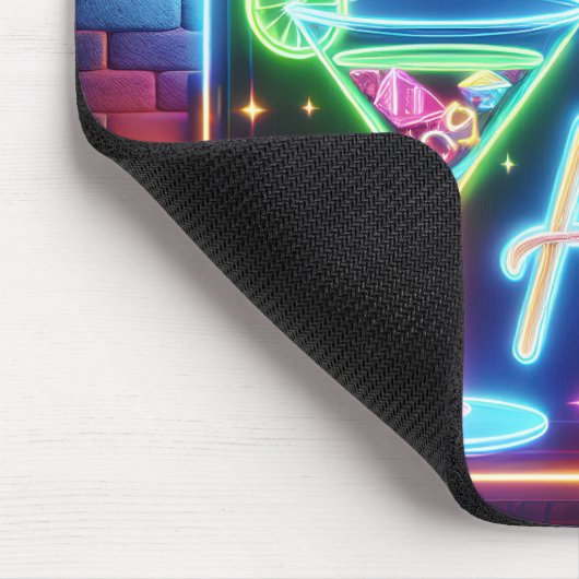 Happy Hour Sign On Rainbow Brick Mousepad (Ecke)