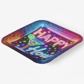 Happy Hour Sign On Rainbow Brick Pappteller (Gewinkelt)