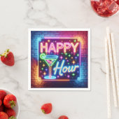 Happy Hour Sign On Rainbow Brick Serviette (Beispiel)