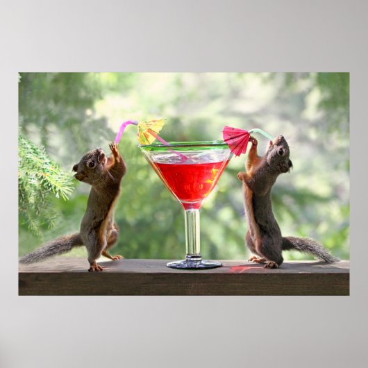 Happy Hour Squirrels Poster (Vorne)