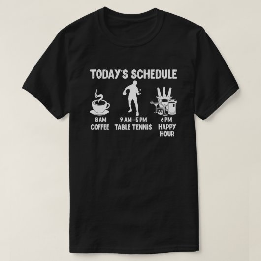 Happy Hour Table Tennis Funny Table Tennis Geschen T-Shirt (Design vorne)