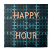 Happy Hour Text Blue Vector Art Print Fliese (Vorderseite)