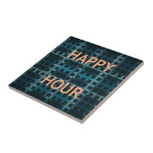 Happy Hour Text Blue Vector Art Print Fliese (Seite)