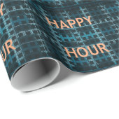 Happy Hour Text Blue Vector Art Print Geschenkpapier (Rolleneckpunkt)