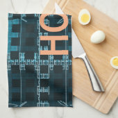 Happy Hour Text Blue Vector Art Print Geschirrtuch (Viertel Falte)