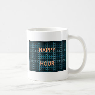 Happy Hour Text Blue Vector Art Print Kaffeetasse