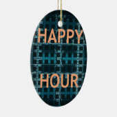 Happy Hour Text Blue Vector Art Print Keramikornament (Rechts)