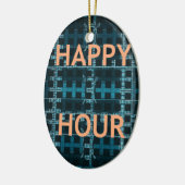 Happy Hour Text Blue Vector Art Print Keramikornament (Links)