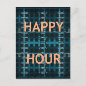 Happy Hour Text Blue Vector Art Print Postkarte (Vorderseite)