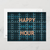 Happy Hour Text Blue Vector Art Print Postkarte (Vorne/Hinten)