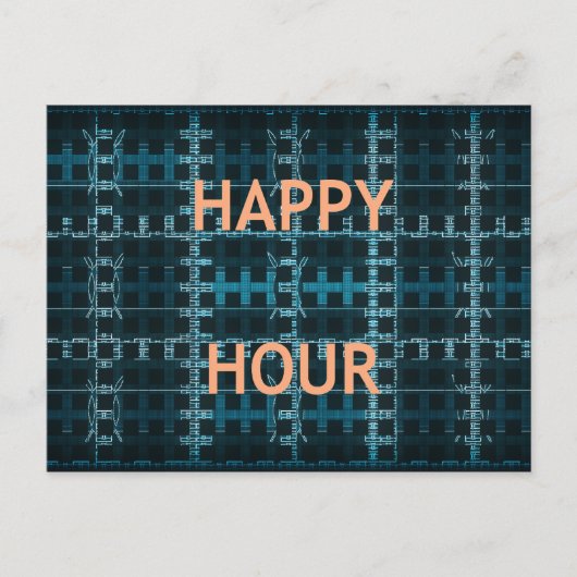 Happy Hour Text Blue Vector Art Print Postkarte (Vorderseite)