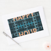 Happy Hour Text Blue Vector Art Print Rechteckiger Aufkleber (Umschlag)