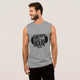 Happy Hour Weightlift Barbell Gym Workout Mens Ärmelloses Shirt