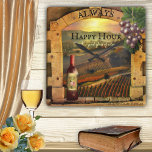 Happy Hour Weinroute Mendrisiotto Quadratische Wanduhr<br><div class="desc">Eine romantische Uhr mit einem schönen Kunstgemälde eines Sonnenuntergangs über einem Traubental mit einem römischen Bogen mit Trauben und einer Flasche Wein. Wunderschön für Weinliebhaber. (Sie können die Zeigepunkte der Stunde entfernen,  wenn Sie sie nicht benötigen.)</div>