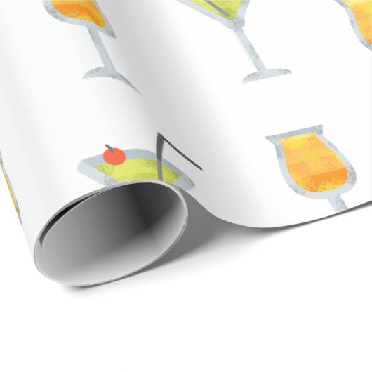 Happy Hour Whimsical Martinis und Cocktails Patter Geschenkpapier (Rolleneckpunkt)