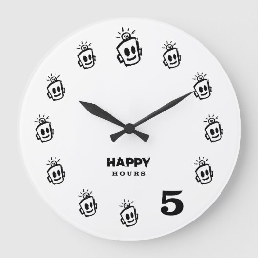 HAPPY Hours Wall Clock Große Wanduhr (Vorderseite)